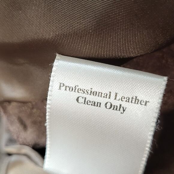 Coldwater Creek Brown Gold Shimmer Suede Leather Zip Up Western Jacket Size Med - Picture 12 of 12